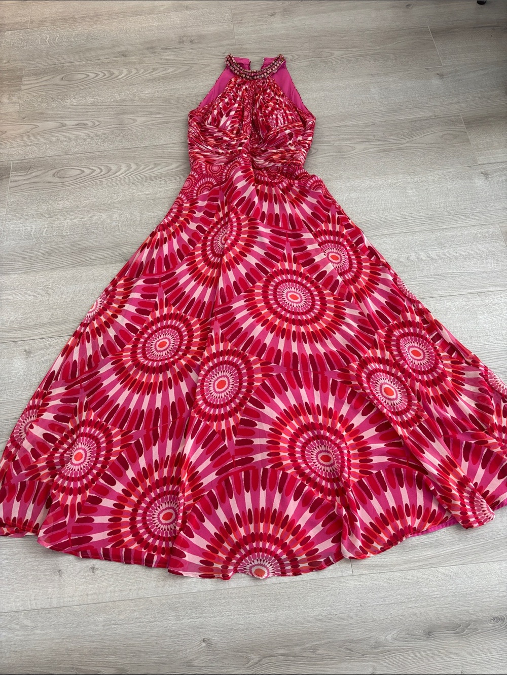 Teri Jon Halter Maxi Dress